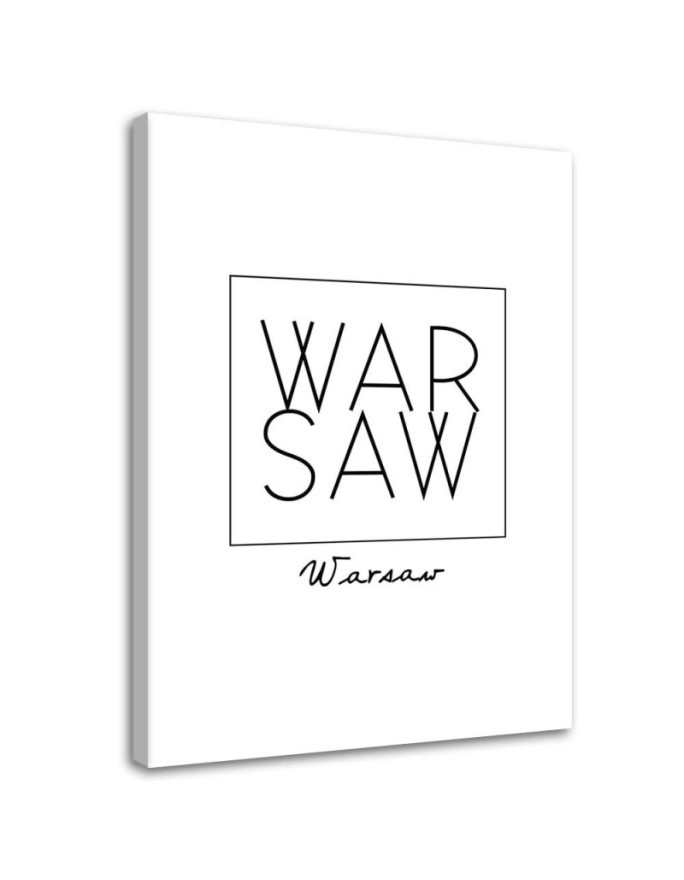 Canvas prints with inscriptions for the living room - Inscription Warsaw | FEEBY