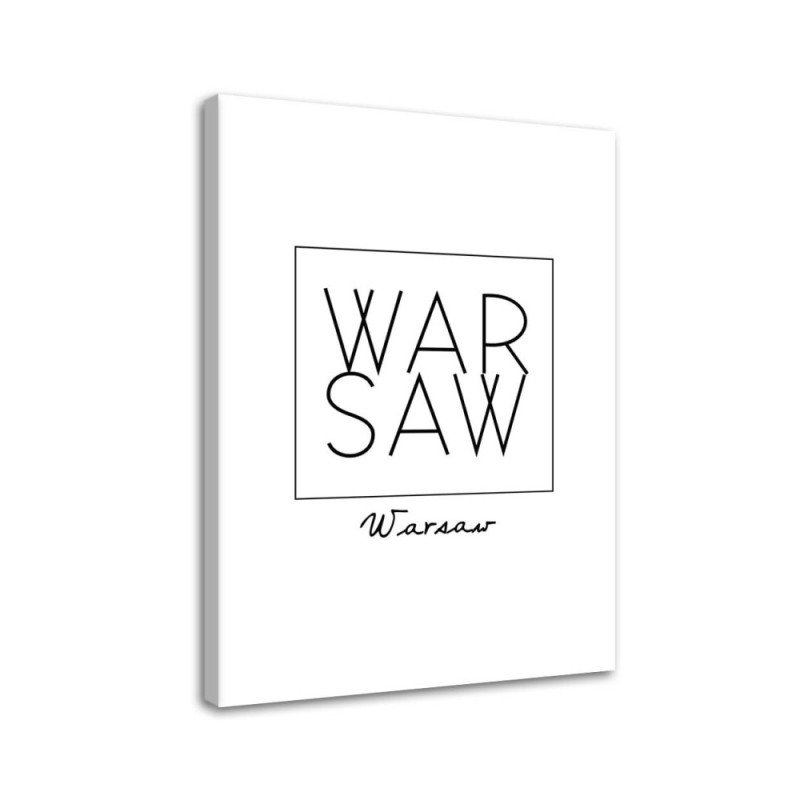 Canvas prints with inscriptions for the living room - Inscription Warsaw | FEEBY