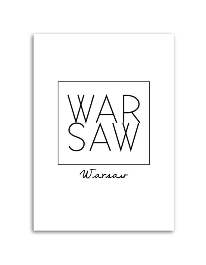 Canvas prints with inscriptions for the living room - Inscription Warsaw | FEEBY