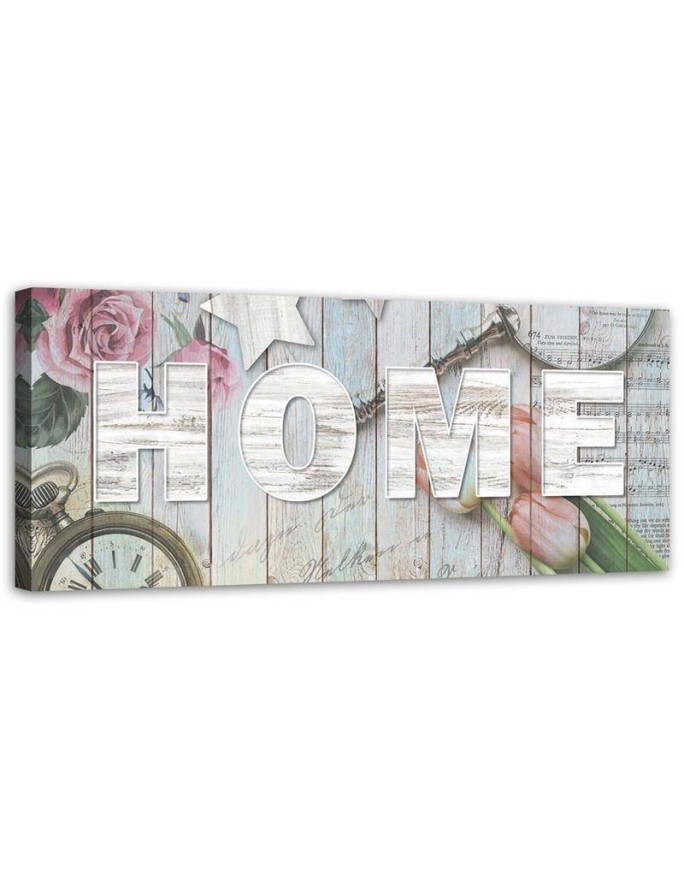 Canvas prints with inscriptions for the living room - Rustic style Home inscription | FEEBY