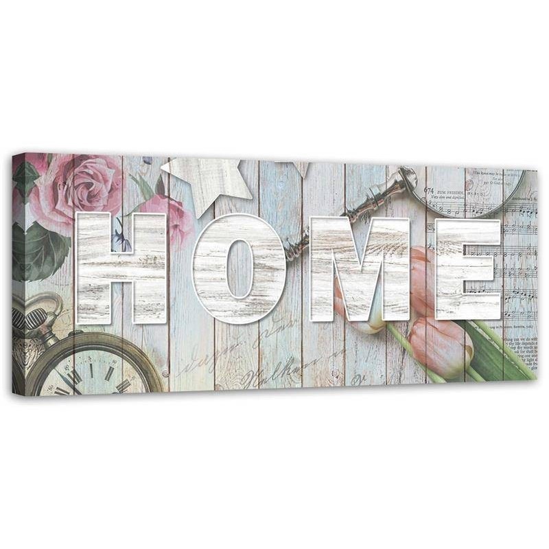 Canvas prints with inscriptions for the living room - Rustic style Home inscription | FEEBY