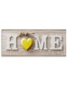 Home inscription with a yellow heart - Decorative wall art painting | FEEBY