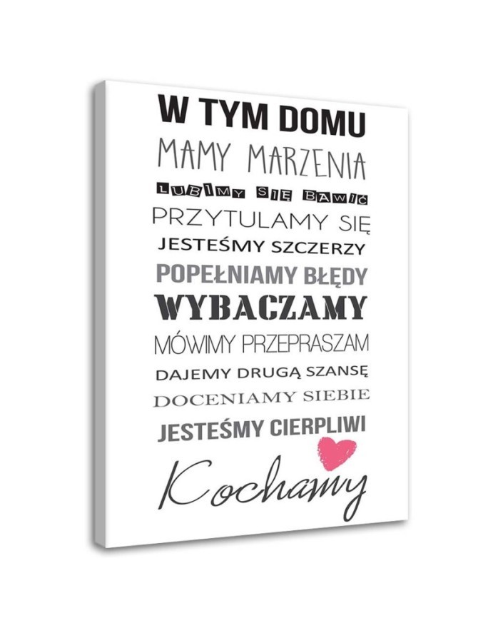 Rules in this house typography Canvas prints for the living room | FEEBY