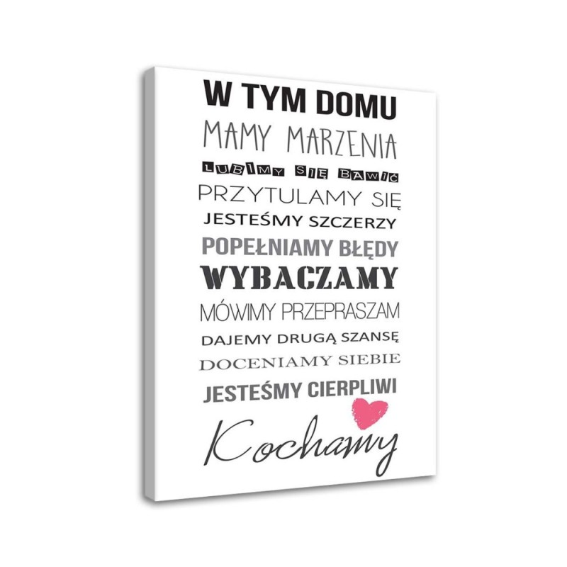 Rules in this house typography Canvas prints for the living room | FEEBY