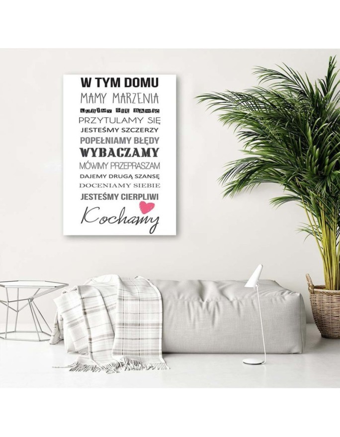 Rules in this house typography Canvas prints for the living room | FEEBY