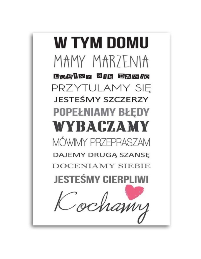 Rules in this house typography Canvas prints for the living room | FEEBY