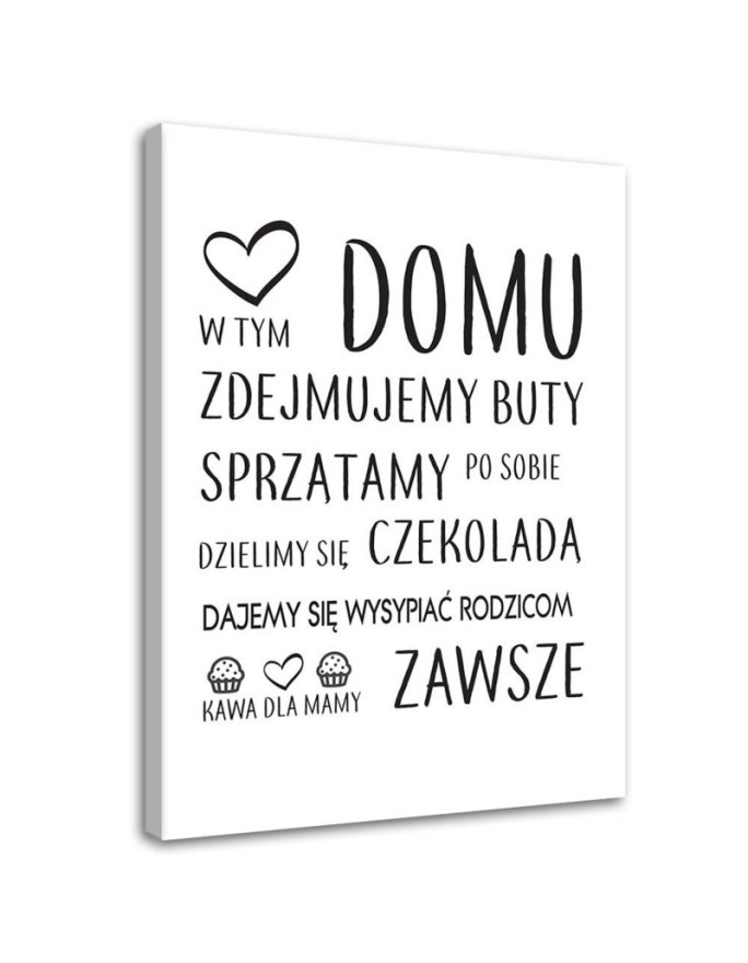 Rules in the house typography Canvas prints for the living room | FEEBY