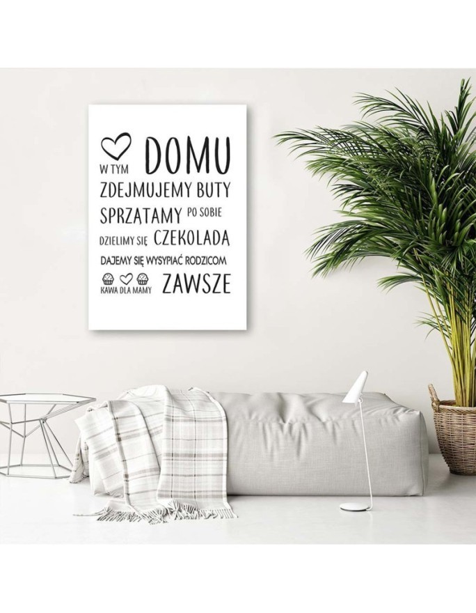Rules in the house typography Canvas prints for the living room | FEEBY