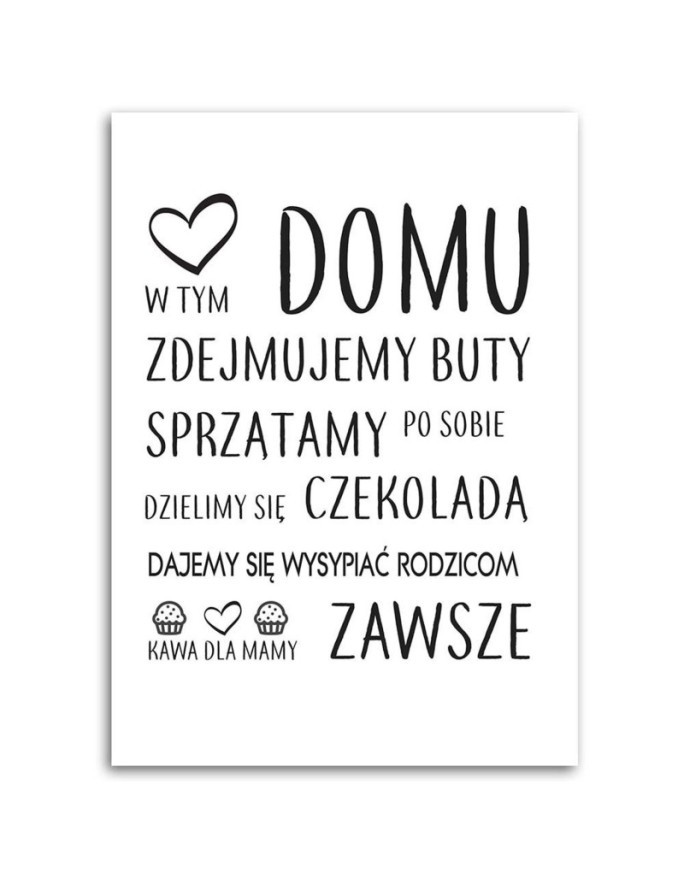 Rules in the house typography Canvas prints for the living room | FEEBY