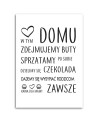Rules in the house typography Canvas prints for the living room | FEEBY