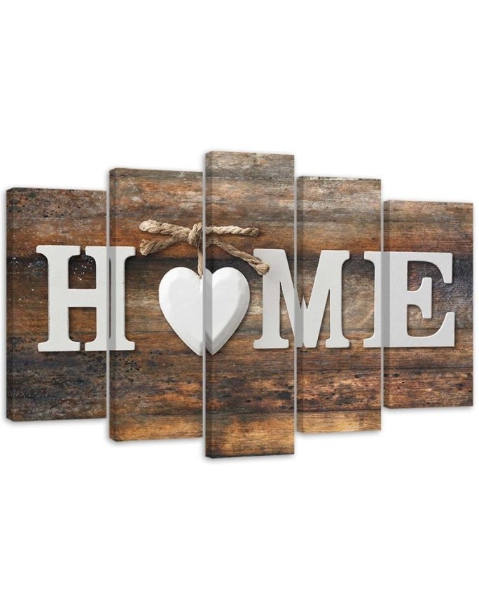 Canvas print Home inscription on old vintage board - Decorative wall art painting | FEEBY