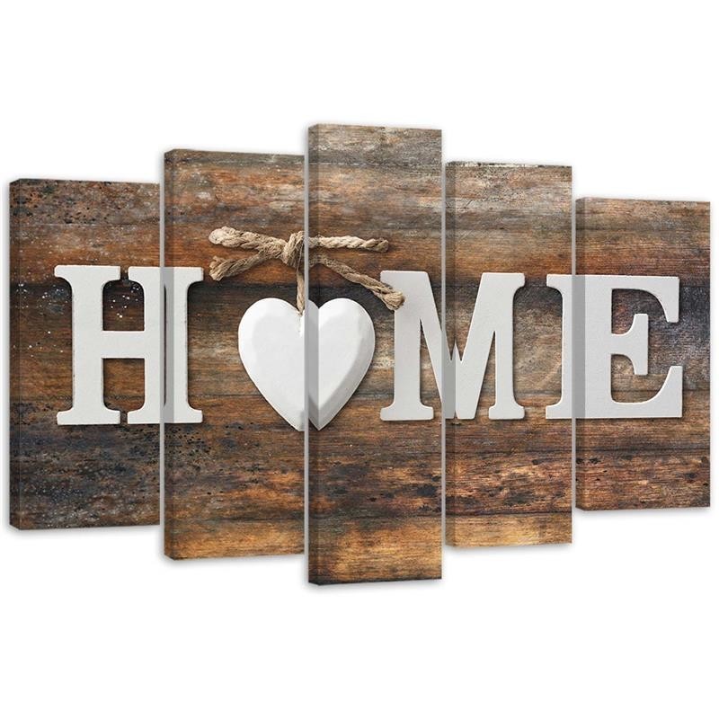 Canvas print Home inscription on old vintage board - Decorative wall art painting | FEEBY