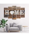 Canvas print Home inscription on old vintage board - Decorative wall art painting | FEEBY