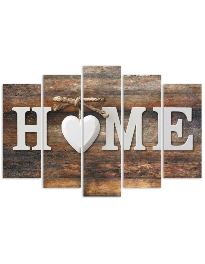 Canvas print Home inscription on old vintage board - Decorative wall art painting | FEEBY