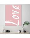 Pink love lettering - Bedroom canvas pictures with quote | FEEBY