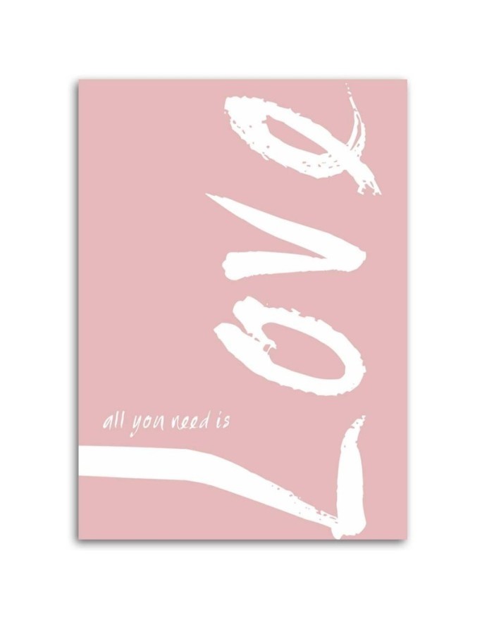 Pink love lettering - Bedroom canvas pictures with quote | FEEBY