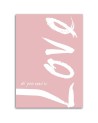 Pink love lettering - Bedroom canvas pictures with quote | FEEBY