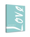 Blue love typography - Bedroom Canvas painting with quotes | FEEBY