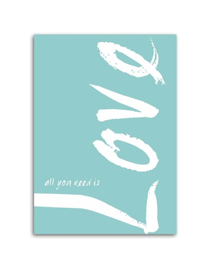 Blue love typography - Bedroom Canvas painting with quotes | FEEBY