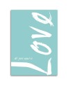 Blue love typography - Bedroom Canvas painting with quotes | FEEBY