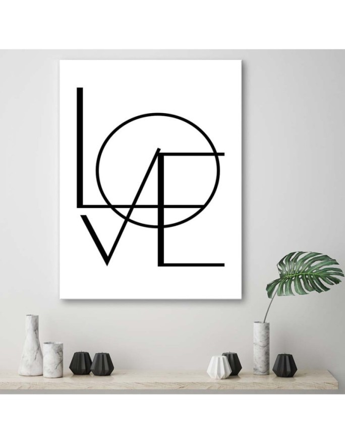 Love lettering on white background - Bedroom pictures on Canvas with Quotes | FEEBY