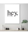 Motivational Hey it's OK - Bedroom Canvas painting with quote | FEEBY
