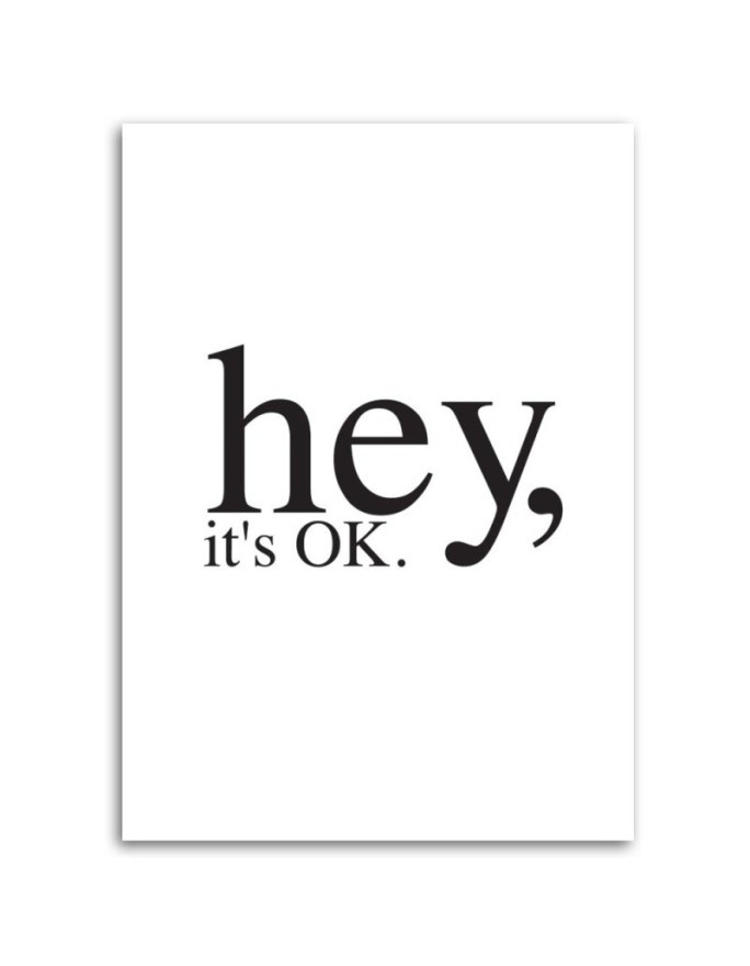 Motivational Hey it's OK - Bedroom Canvas painting with quote | FEEBY