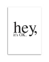 Motivational Hey it's OK - Bedroom Canvas painting with quote | FEEBY