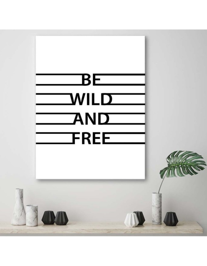 Motivational Wild and Free - Canvas prints with quotes on canvas | FEEBY