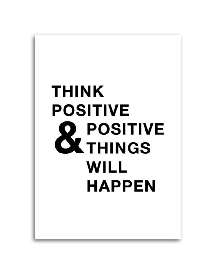 Motivational Think positive - Picture with quotes on a canvas | FEEBY