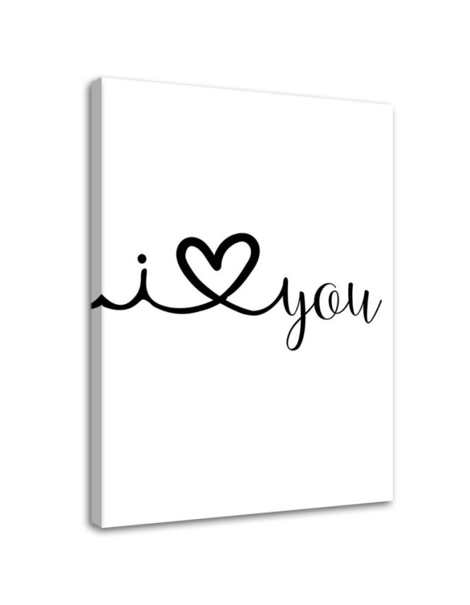 I love you - Modern Canvas painting for the bedroom | FEEBY
