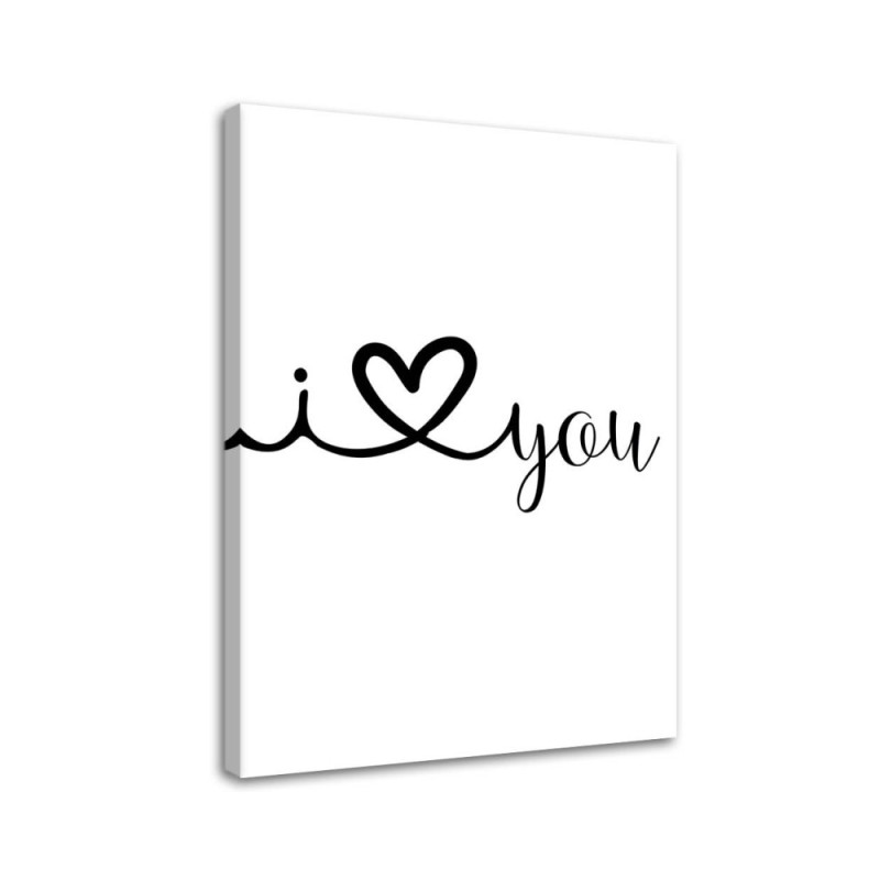 I love you - Modern Canvas painting for the bedroom | FEEBY