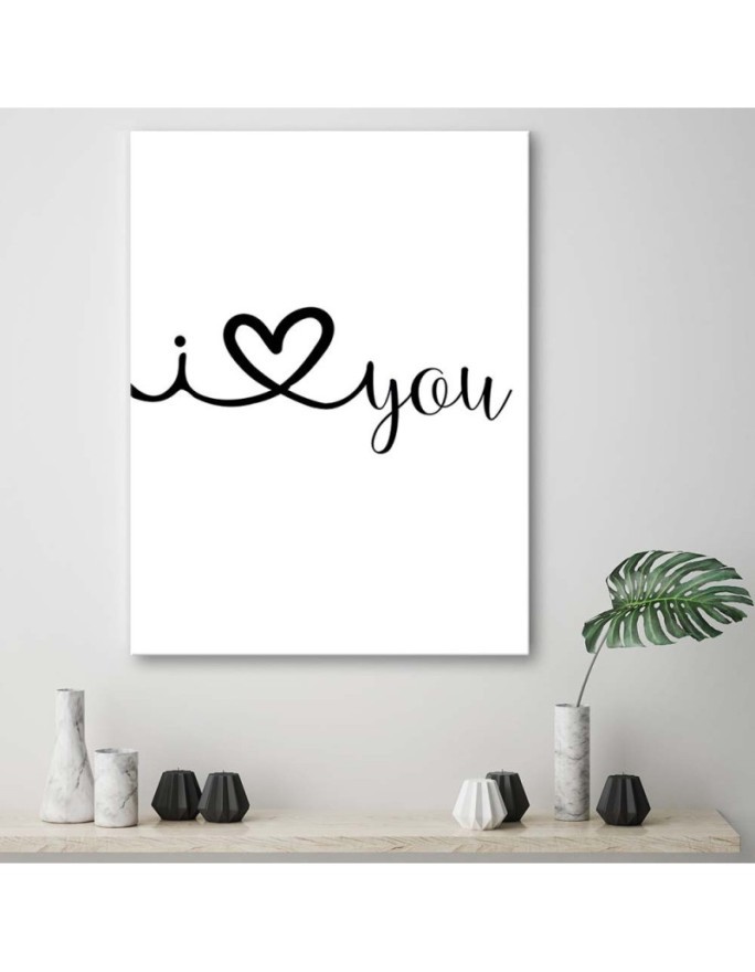 I love you - Modern Canvas painting for the bedroom | FEEBY