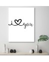 I love you - Modern Canvas painting for the bedroom | FEEBY
