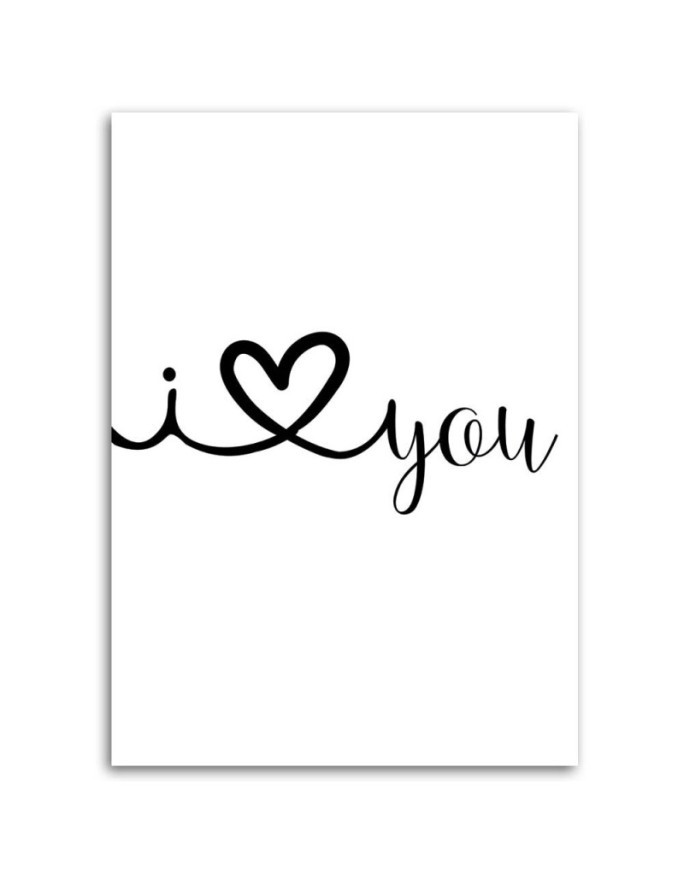 I love you - Modern Canvas painting for the bedroom | FEEBY