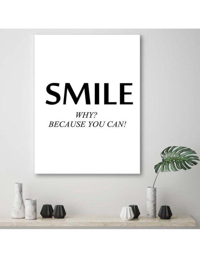 Motivational Smile - Canvas prints with quotes on canvas | FEEBY