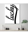 Lucky on white background - Modern Canvas painting for living room | FEEBY