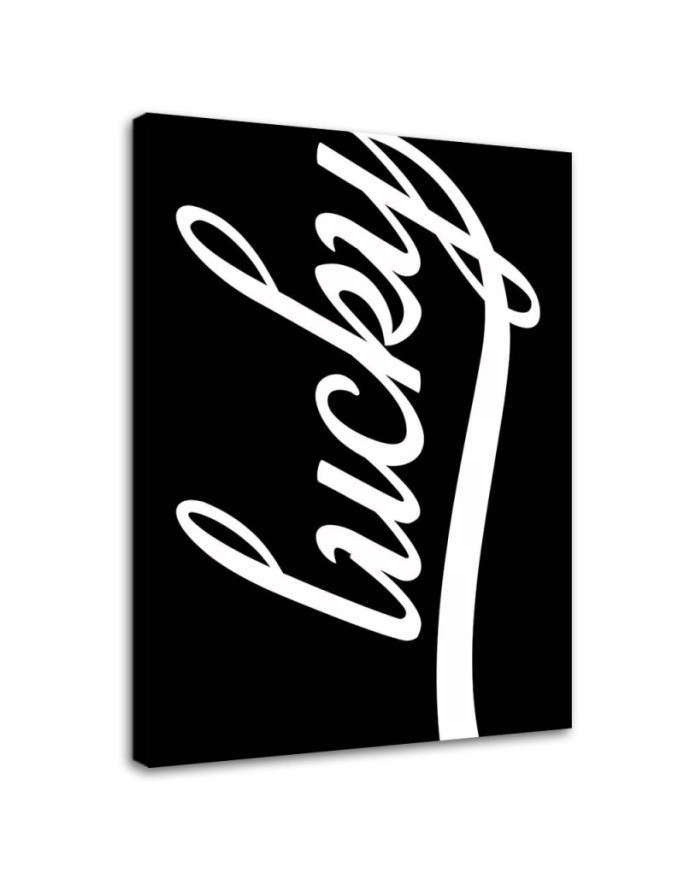 Lucky on black background - Modern Canvas painting for living room | FEEBY