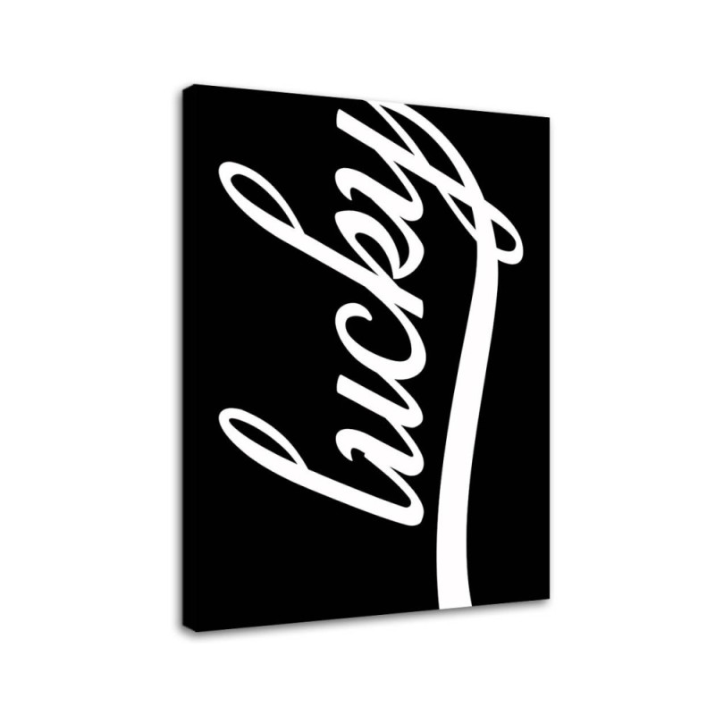 Lucky on black background - Modern Canvas painting for living room | FEEBY