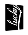 Lucky on black background - Modern Canvas painting for living room | FEEBY