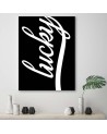 Lucky on black background - Modern Canvas painting for living room | FEEBY