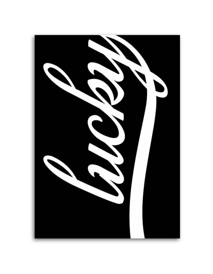 Lucky on black background - Modern Canvas painting for living room | FEEBY