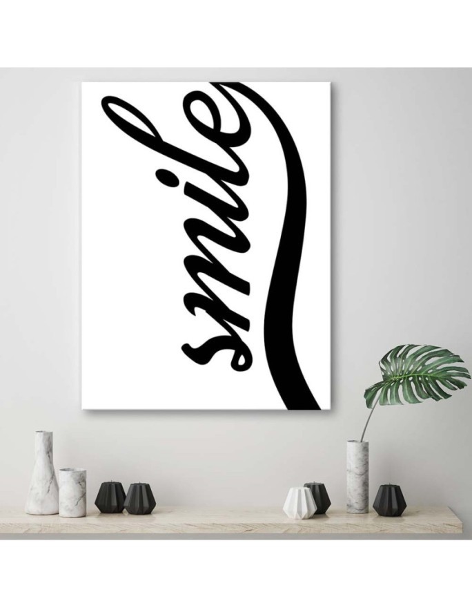 Smile on white background - Modern painting for living room | FEEBY