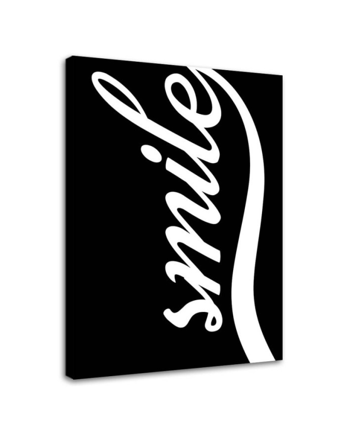 Smile on black background - Modern painting for living room | FEEBY