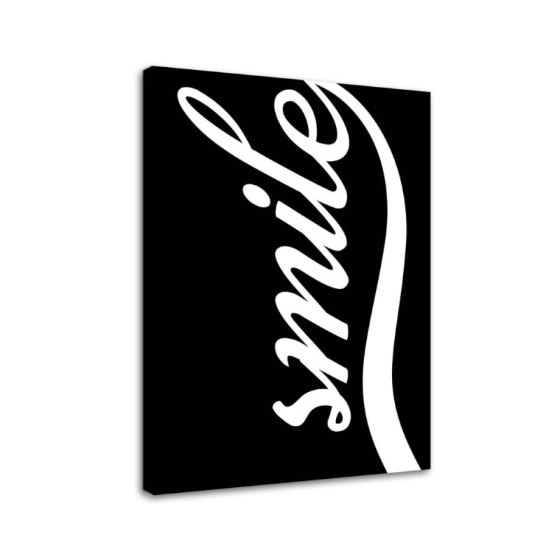 Smile on black background - Modern painting for living room | FEEBY