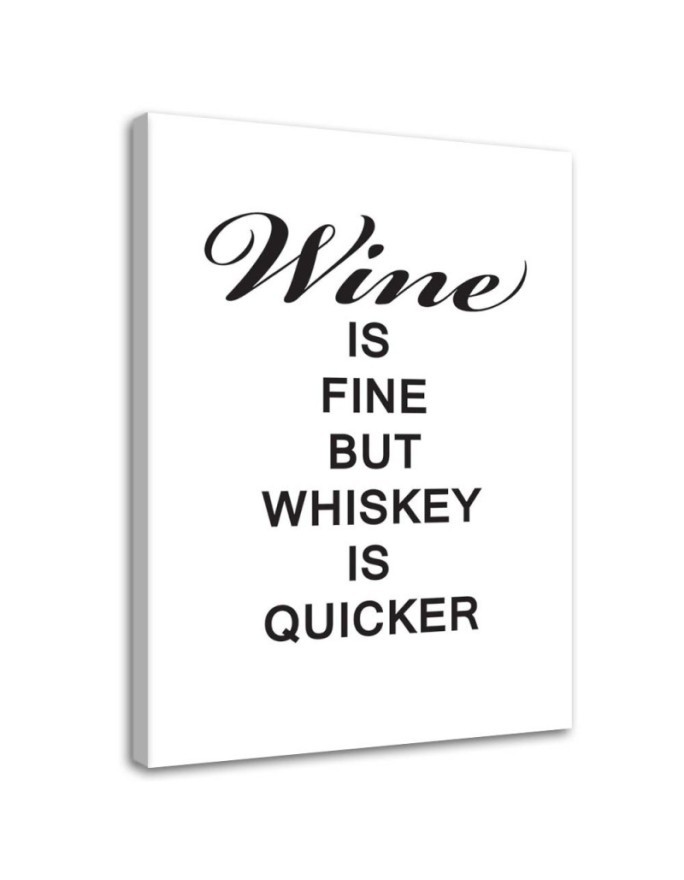 Wine and whiskey quote - Modern Canvas painting for the kitchen | FEEBY