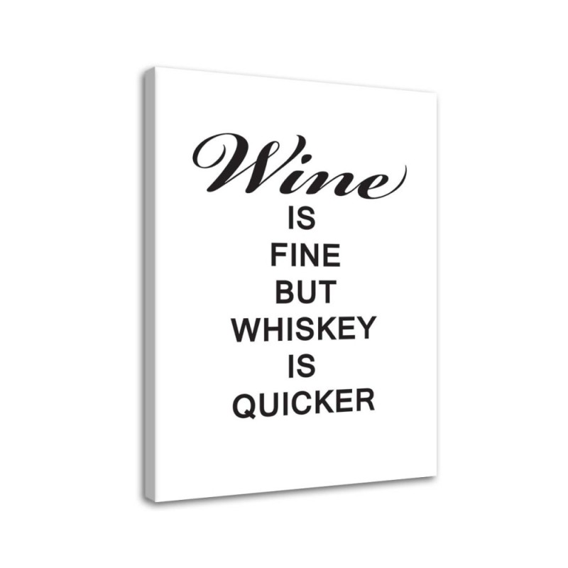 Wine and whiskey quote - Modern Canvas painting for the kitchen | FEEBY