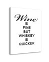 Wine and whiskey quote - Modern Canvas painting for the kitchen | FEEBY