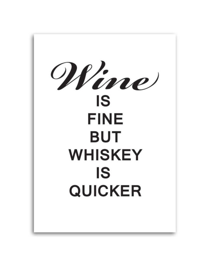 Wine and whiskey quote - Modern Canvas painting for the kitchen | FEEBY