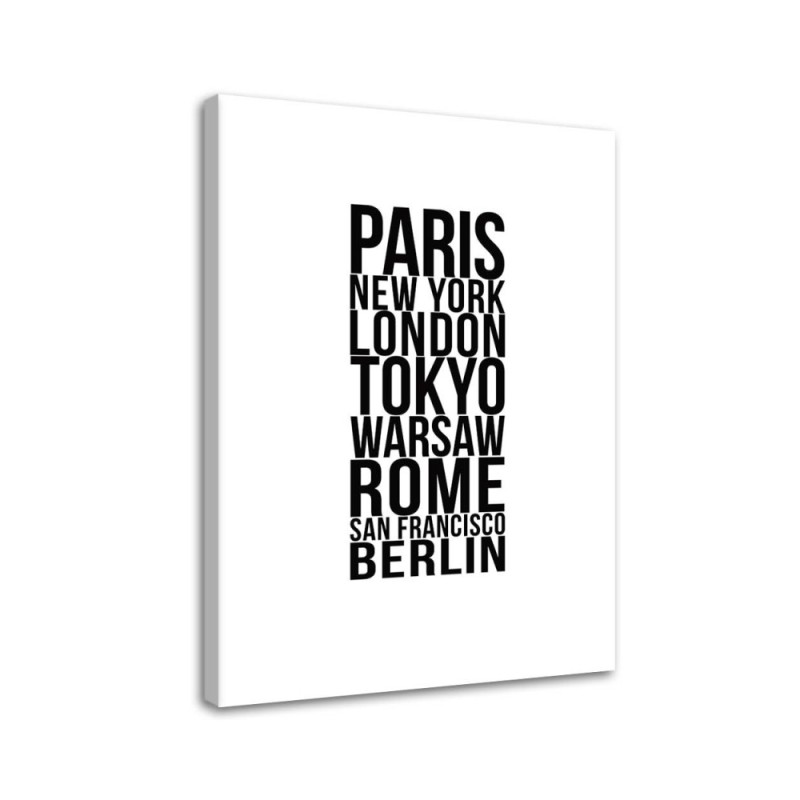 Paris London Tokyo typography - Modern painting for the living room | FEEBY